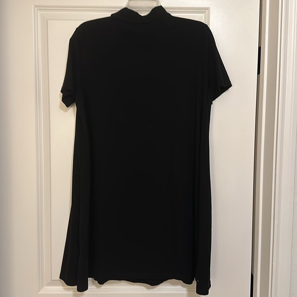 Milumia Women’s Casual Mock Neck T Shirt Dress Short Sleeve Loose Swing Dress - Picture 8 of 8